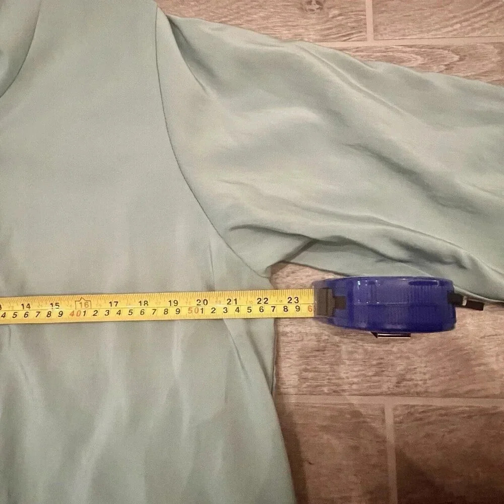 Maralyce Ferree Women’s Reversible Raincoat Size Medium Olive Green Mint Green - Picture 3 of 6